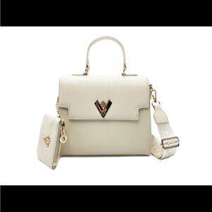 Valentino Orlandi Vegan Leather Handbag Set – Taupe with Gold Accents (NWT)